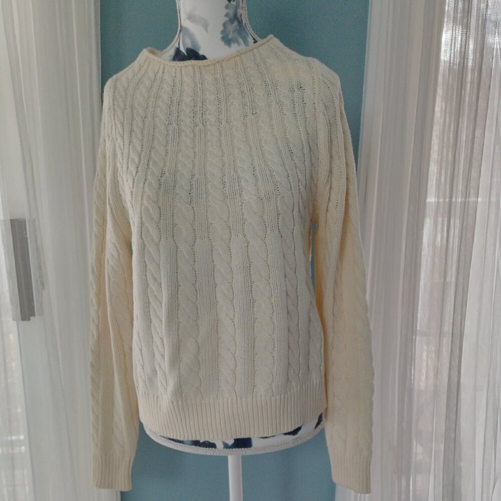 Joe Fresh Cotton Cable Knit Sweater, New XS